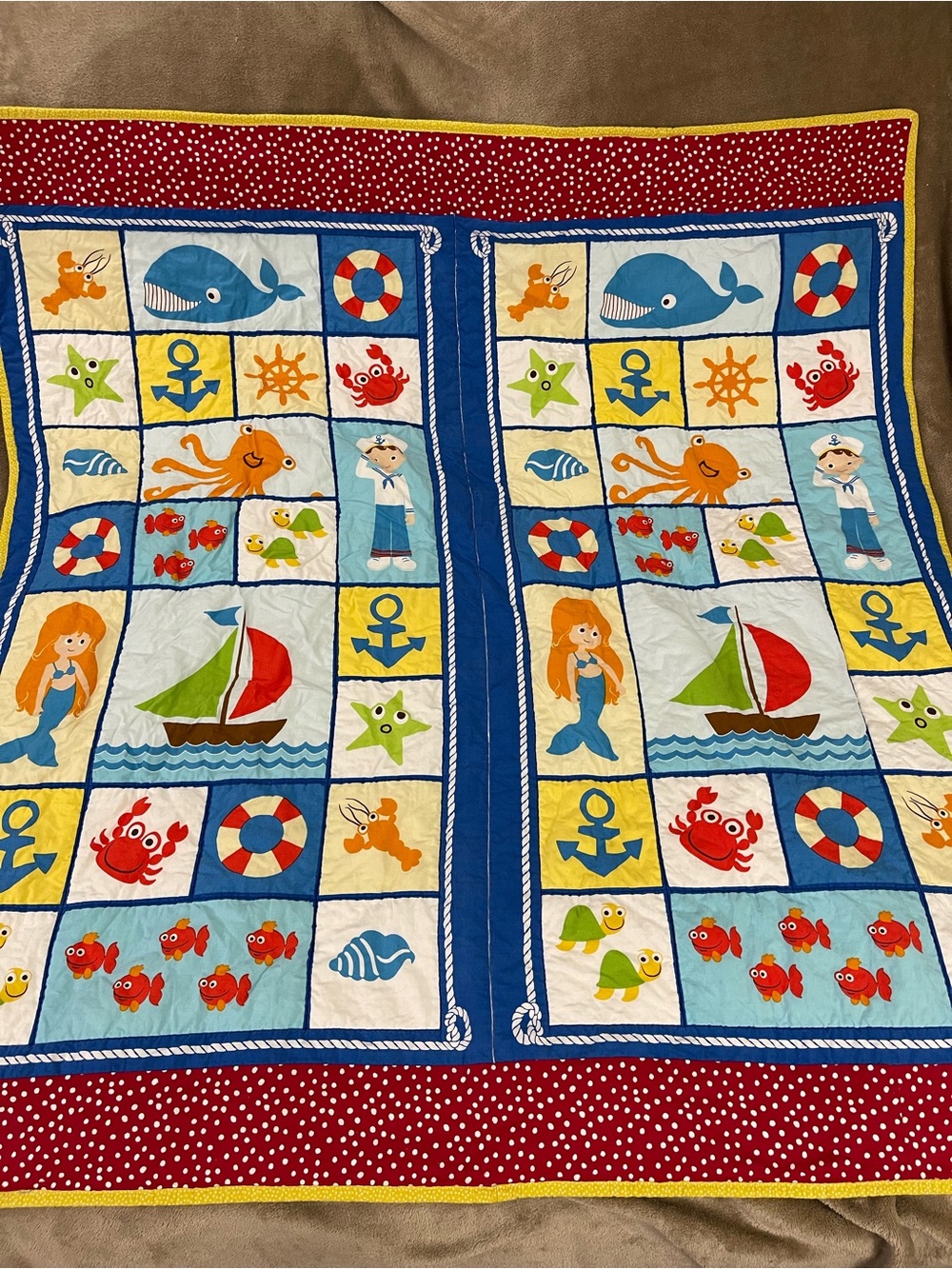 Benartex "Seaside Holiday" Kids 45” X 58” Nautical-Themed Quilted Blanket